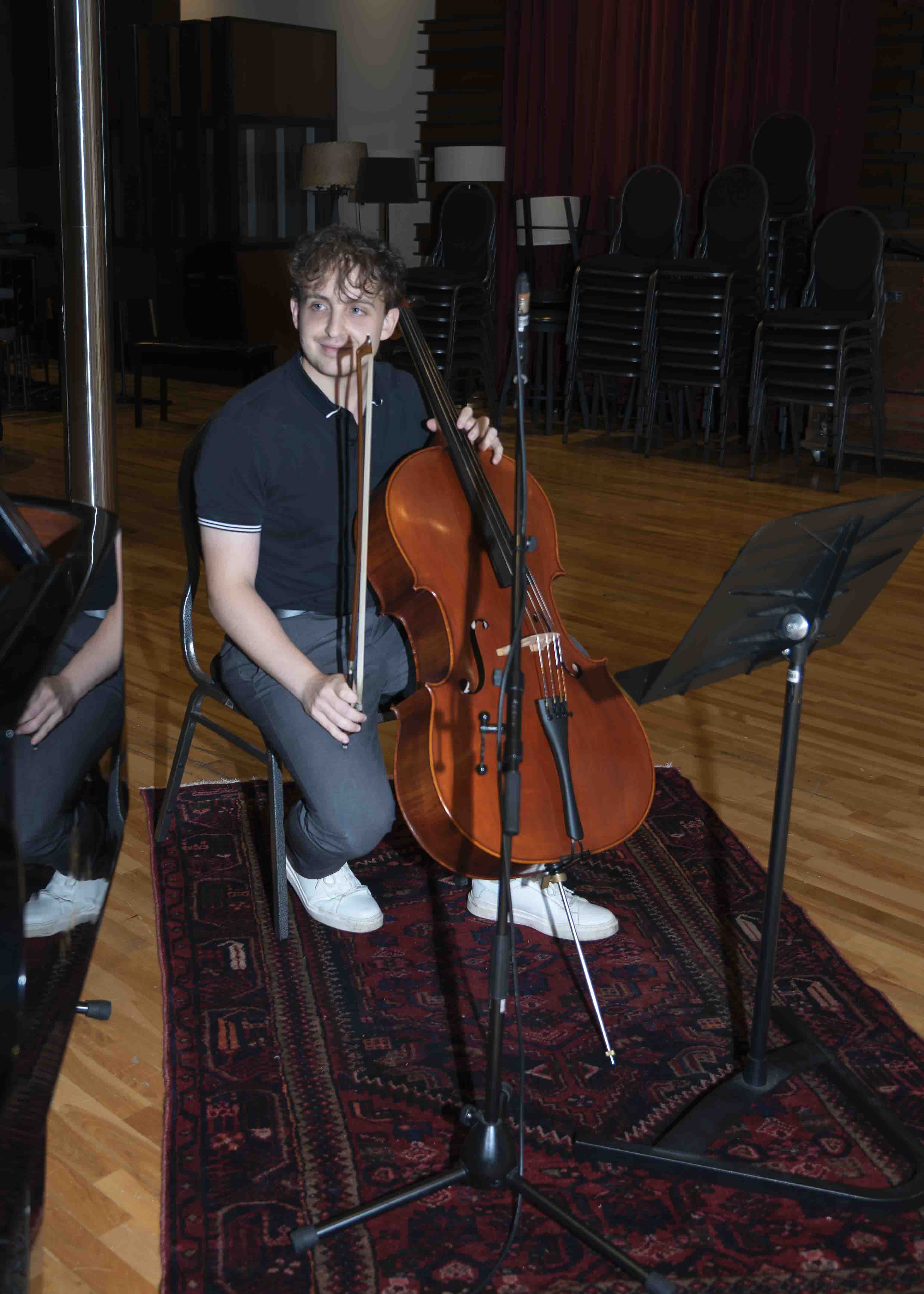 Camerata cellist performing